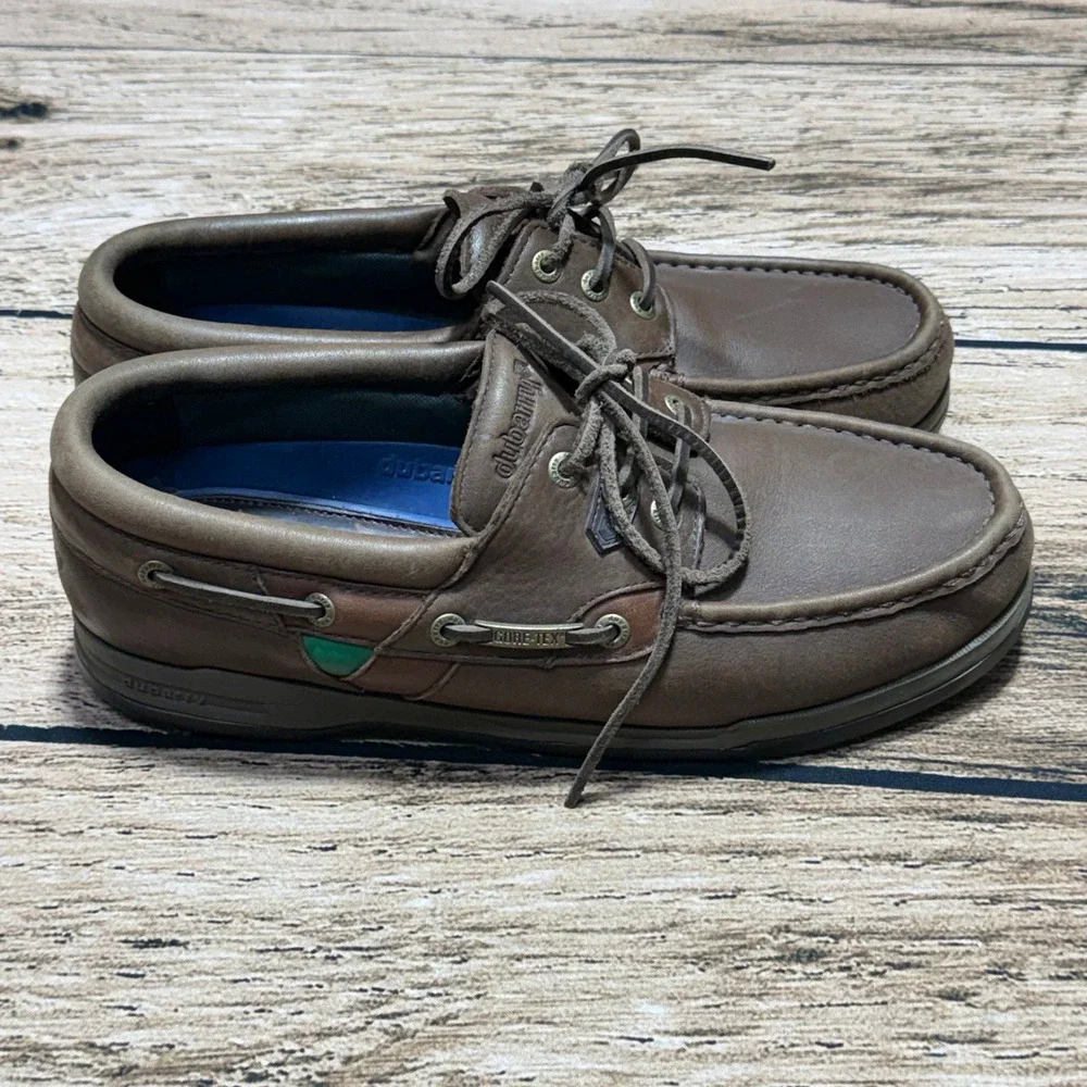 Dubarry Regatta Boat Shoes Men 8.5 Brown Leather Gore-Tex Waterproof Deck Shoes